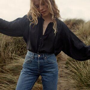 The Jane Blouse, Black, Medium, by Doen